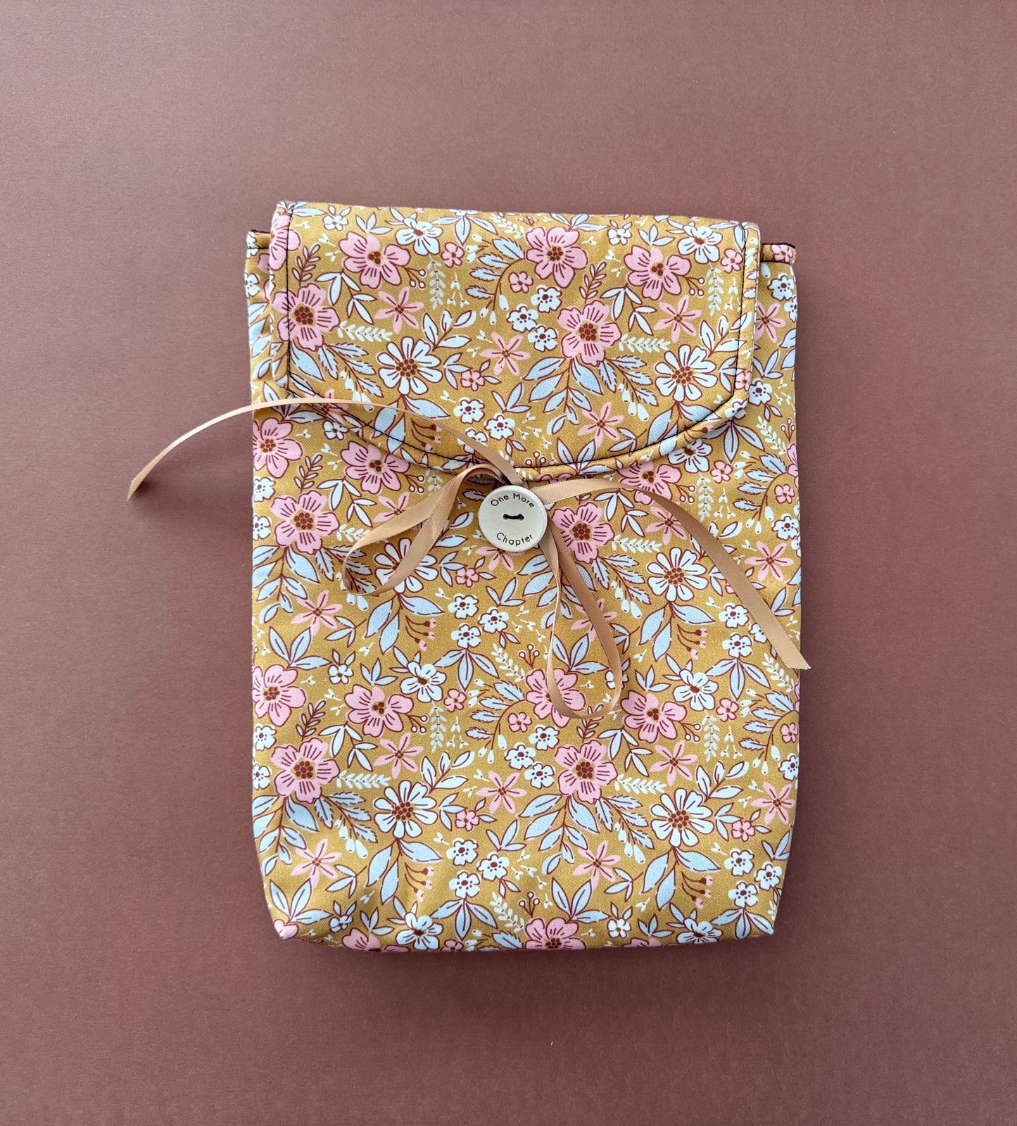 Mustard Floral Book Sleeve