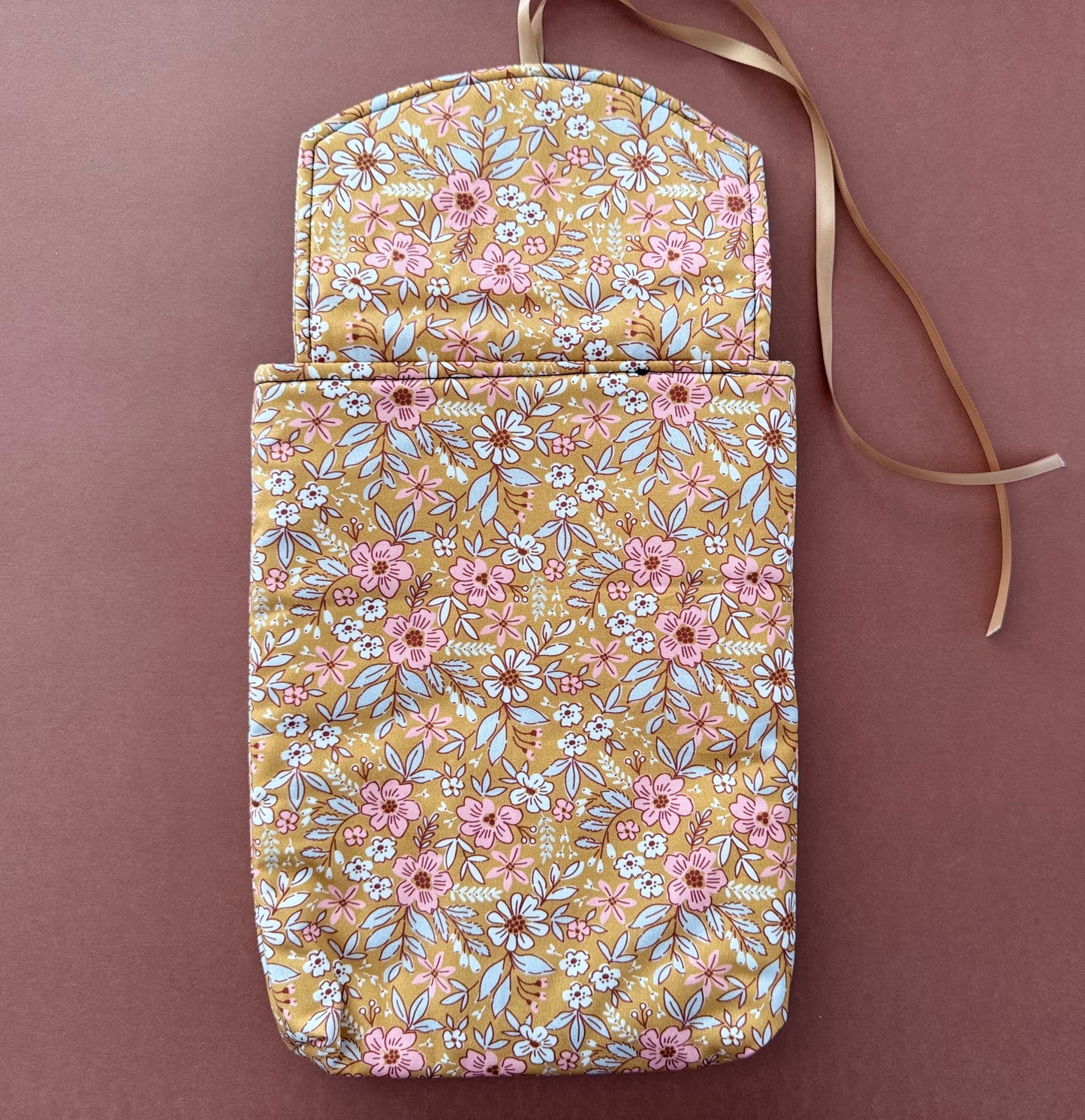 Mustard Floral Book Sleeve